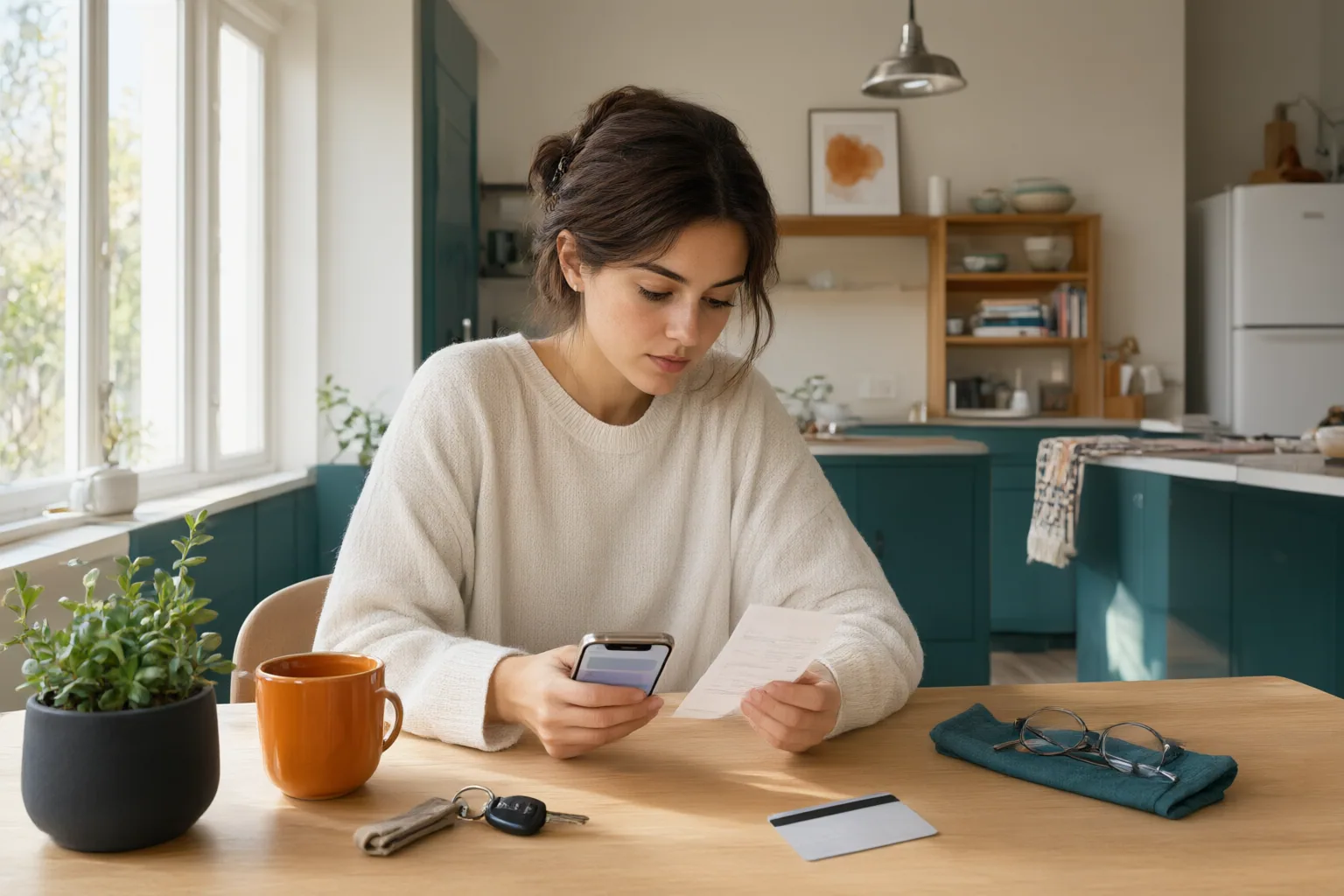 Editorial scene showing practical next steps for What to Do When You Don’t Recognize a Debit Card Transaction